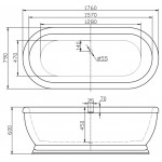 Ванна акриловая Belbagno BB03 Ванна акриловая Belbagno BB03